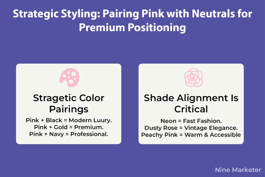 Strategic Styling Pairing Pink with Neutrals for Premium Positioning