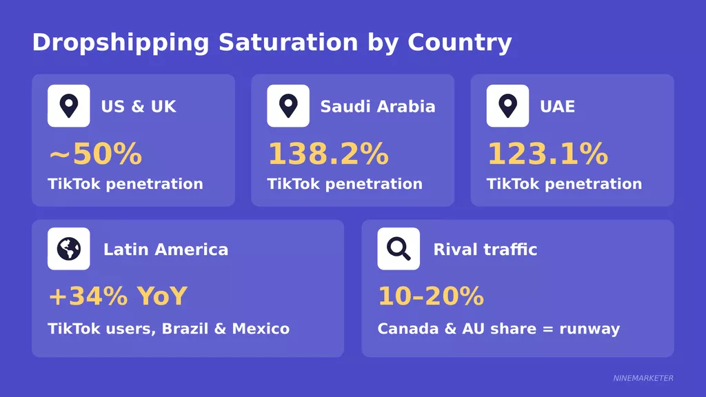 Signs of a Saturated Dropshipping Niche and What to Do About It in 2026 17 Dropshipping Saturation By Country