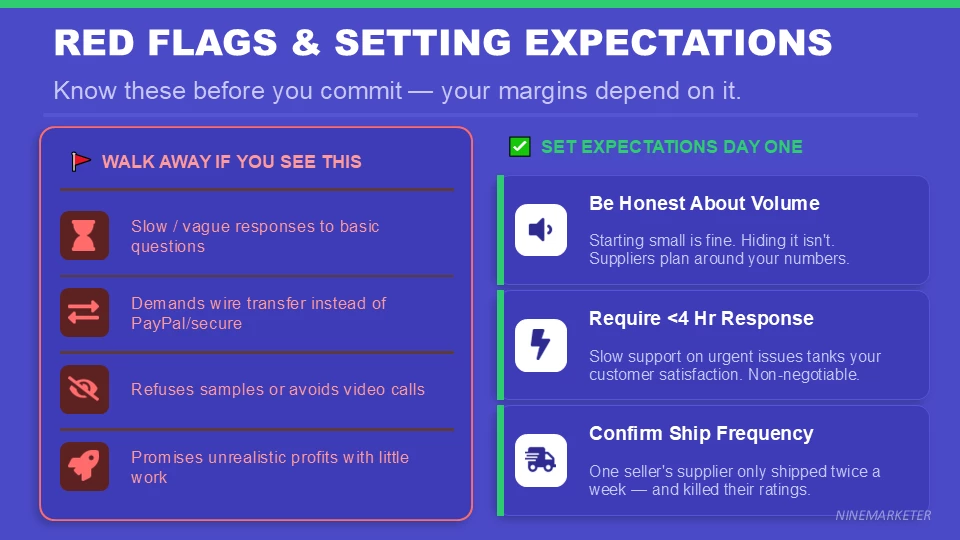 Building Long-Term Relationships with Dropshipping Suppliers for Better Terms 9 RED FLAGS SETTING EXPECTATIONS