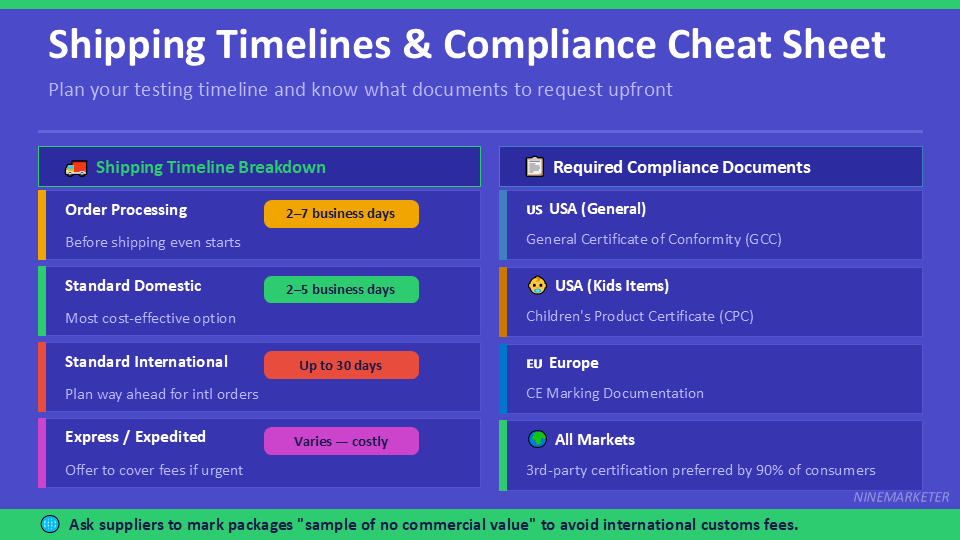 Shipping Timelines Compliance Cheat Sheet