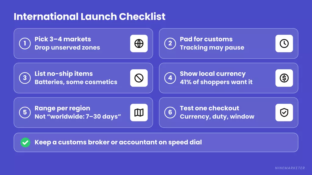 Dropshipping International Shipping Checklist Restricted Items Local Currency