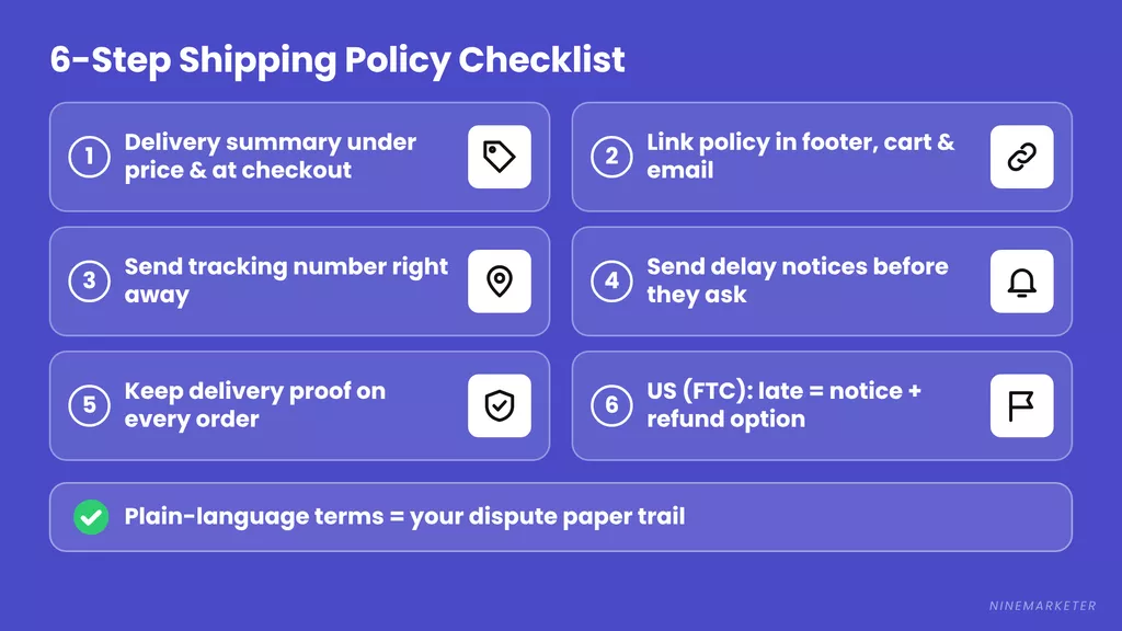 Dropshipping Shipping Policy Checklist