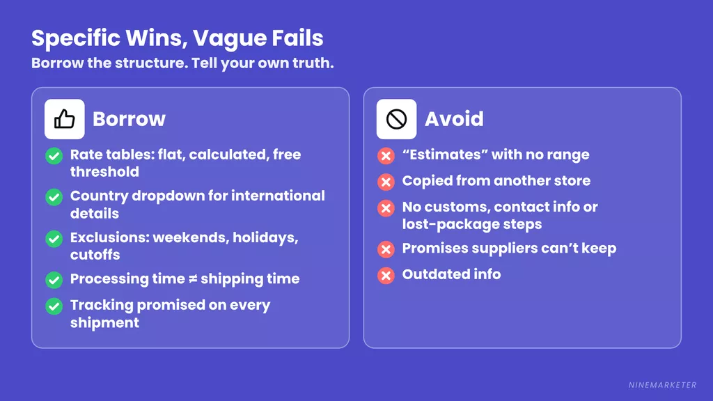 Dropshipping Shipping Policy Examples What To Borrow And Avoid