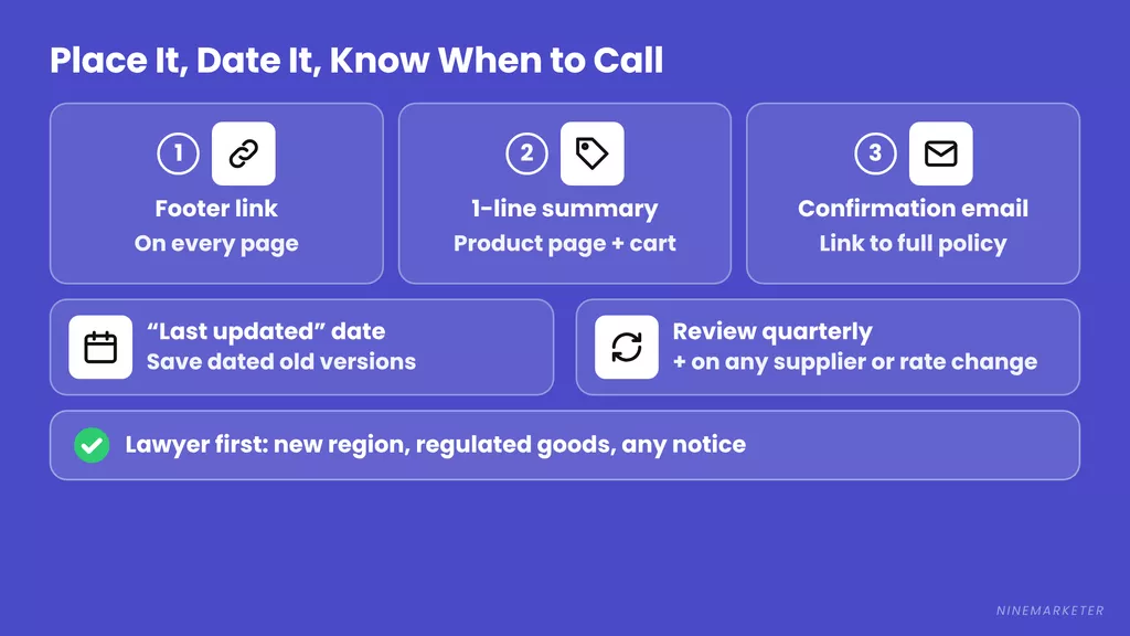 Dropshipping Shipping Policy Placement Updates When To Call Lawyer