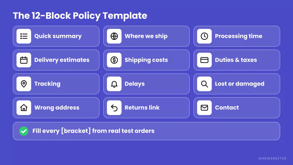 Dropshipping Shipping Policy Template 12 Sections