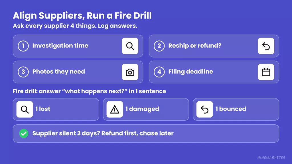 Dropshipping Supplier Claims Alignment Package Fire Drill