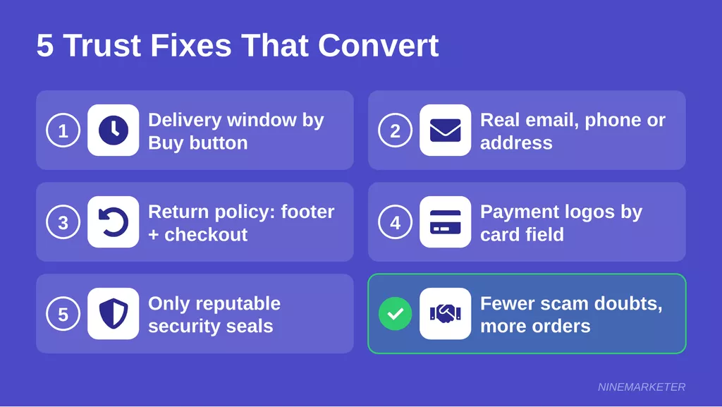 Dropshipping Trust Badges Checklist 5 Fixes